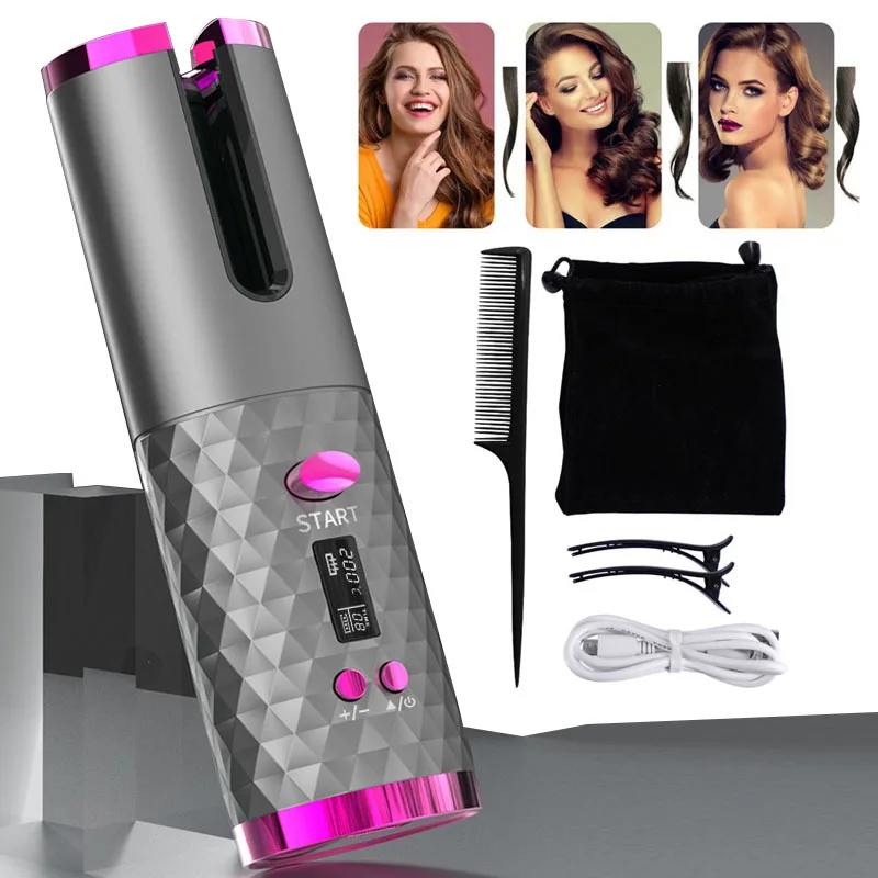 

Auto Rotating Ceramic Hair Curler USB Charge Curling Iron Wireless Styling Tool Hair Iron Travel portable hair curler Hair Waver