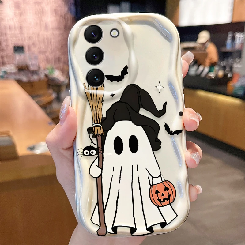 Фото Чехол Pumpkin Ghost для Samsung Galaxy A53 A50 A50S A36 A35 A34 A32 A30 A26 A25 A24 A20 A16 A15 A06 A05S A05 M55 M54 M35 5G Cover №3