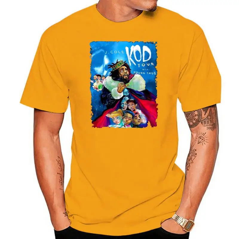 J Cole KOD Tour T Shirt Men Casual Cotton Short Sleeve 100% Print Shirts