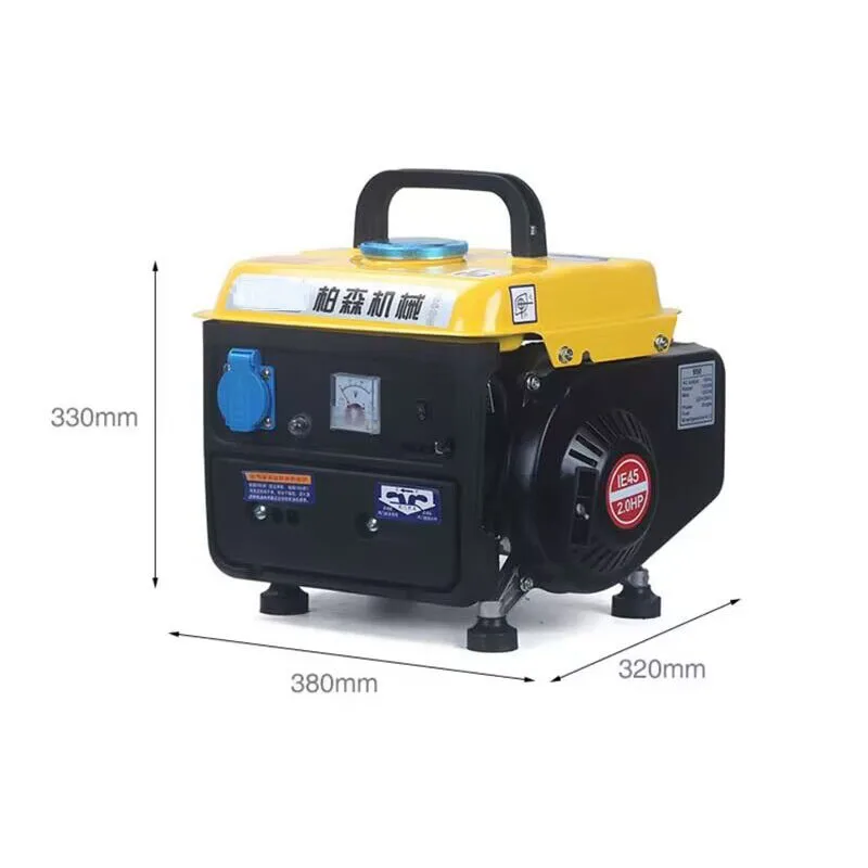 Малошумный бензиновый генератор портативный бытовой двухтактный однофазный 220 В