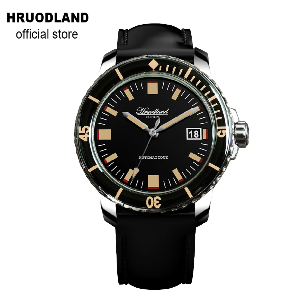 

Hruodland Retro Fiftyfathoms Automatic Dress Men Watches PT5000 Sapphire Crystal Stainless Steel Mechanical Business Watch Male