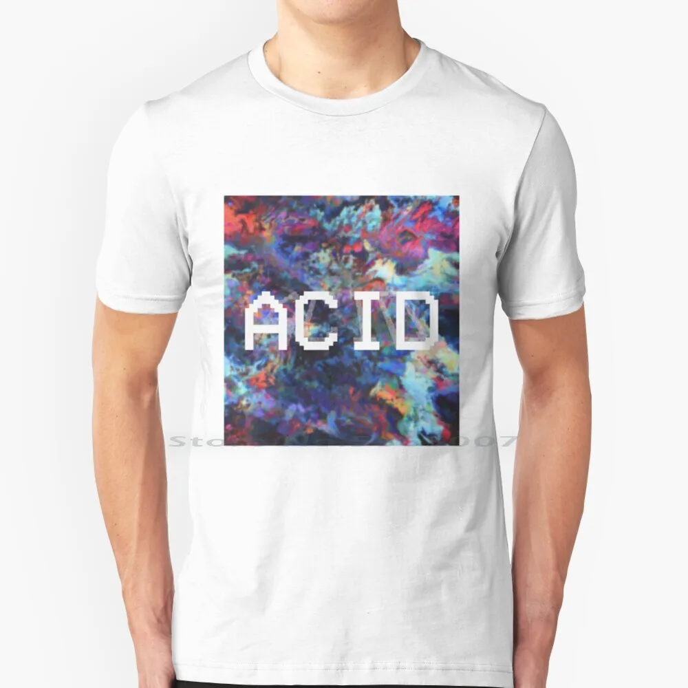 

Acid T Shirt 100% Cotton Acid Lsd Drugs Techno Goa Rave Trippy Codeine Weed Trap Big Size 6xl Tee Gift Fashion