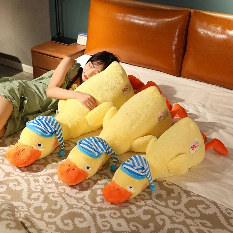 

Lying Fluffy Duck Doll Plush Toy Don't Want to Work hard to Make fun of Pillow Sofa Cushion Girlfriends&friends Gift