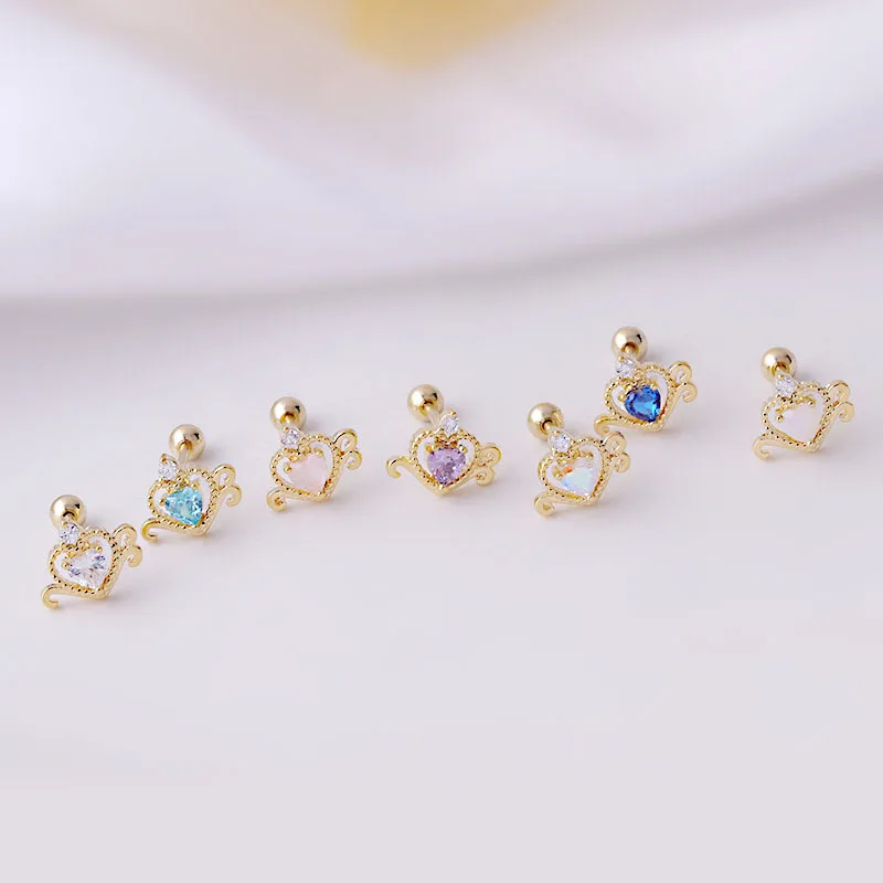 

1Pc New Trend Fashion Piercing Stud Earrings Women Personality Hollow Heart Female Luxury Earrings Jewelry Gifts Party