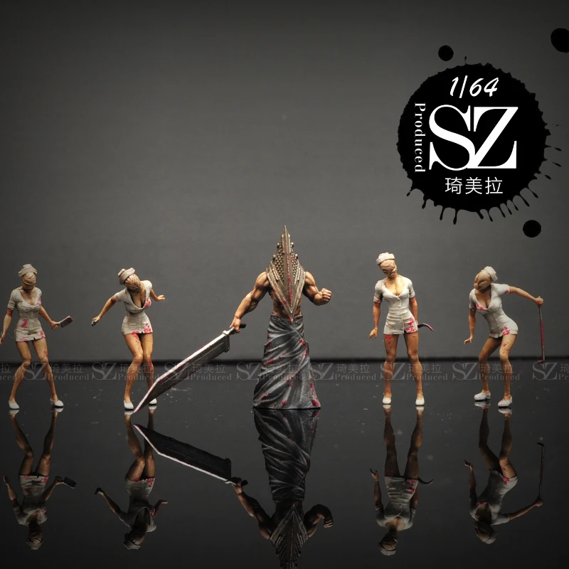 

1/64 1/43 puppet model nurse iron triangle micro-landscape props car model scene layout decoration resin figure