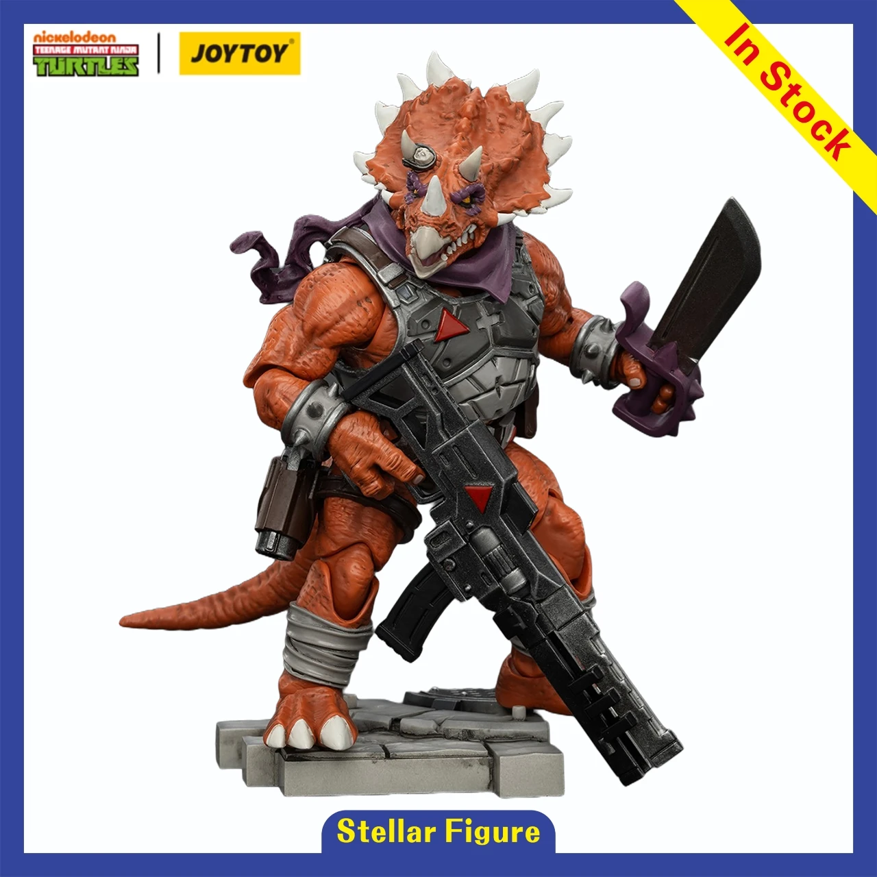Фото 【SF】Фигурка JOYTOY 1/18 TMNT-Трицератопс-пехотинец, коллекционная модель, подарок №1