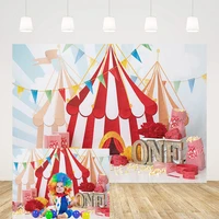 circus theme newborn 1st birthday portrait backdrop balloons popcorn decoration photography background photocall photo studio