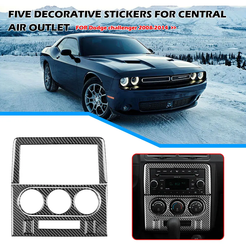 

5 шт./компл. автомобильный Стайлинг отделка крышки наклейки из углеродного волокна A/C панель навигации рамка отделка для Dodge Challenger 08-14