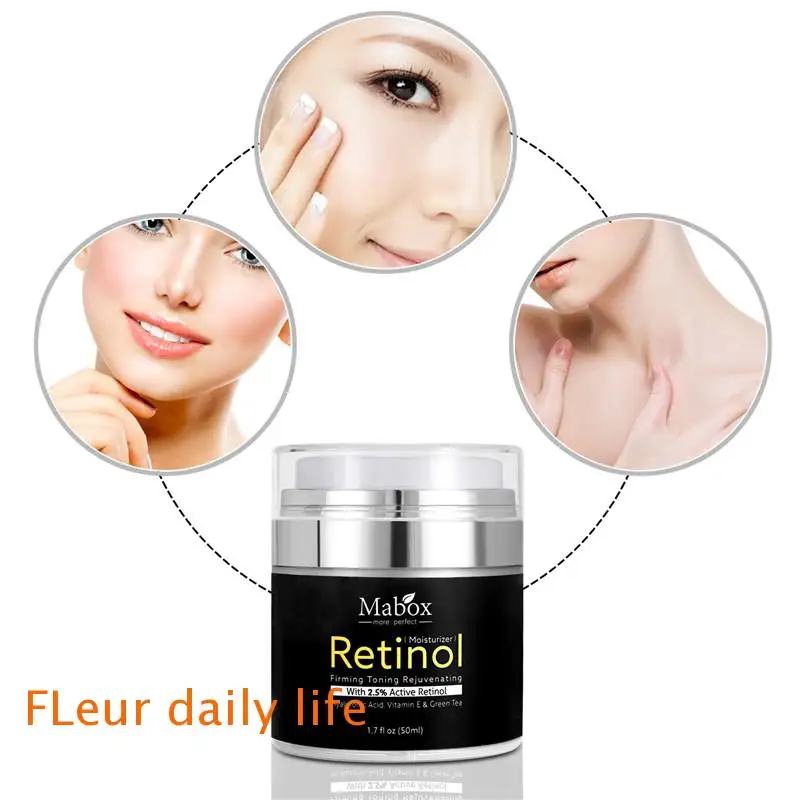 

Mabox Retinol 2.5% Moisturizer Face Cream Vitamin E Collagen Retin Anti Aging Wrinkles Acne Hyaluronic Acid Whitening Cream