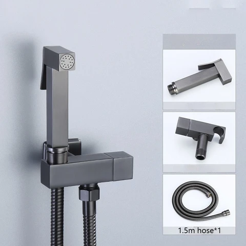 Латунный смеситель для биде, одинарный кран для холодной воды, 6 цветов, ручной душевой набор, распылитель для унитаза, гигиенический душ со шлангом 1,5 м