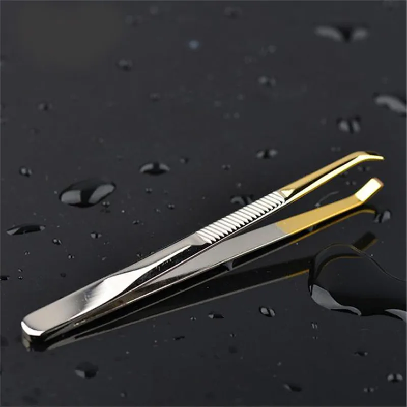 1PC Eyebrow Tweezer Stainless Steel Slant Tip Eyes Tweezer Clip For Face Hair Removal Make Up Tools Pince A Epiler