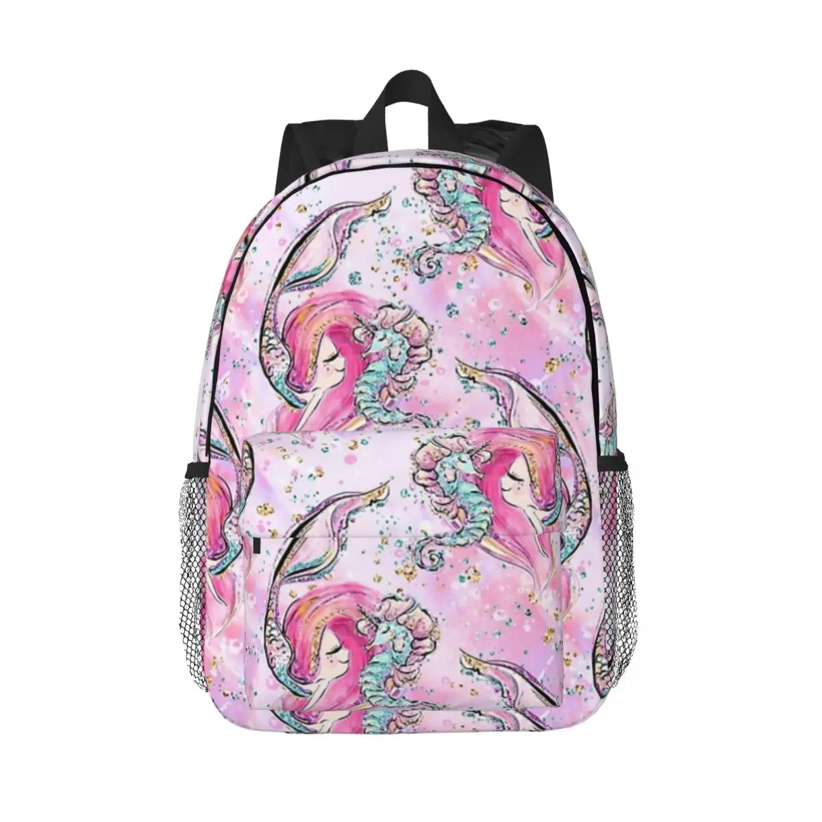 

Рюкзак Karamfila для девочек, сумка для книг для подростков с изображением русалки, рыжей головы и морского конька, детские школьные ранцы, дорожный ранец на плечо