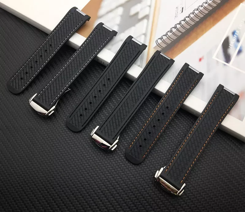 New 20mm Watchband Curved End Silicone Rubber Watch band with Metal for Omega strap Seamaster 300 AQUA TERRA AT150 8900 Tools