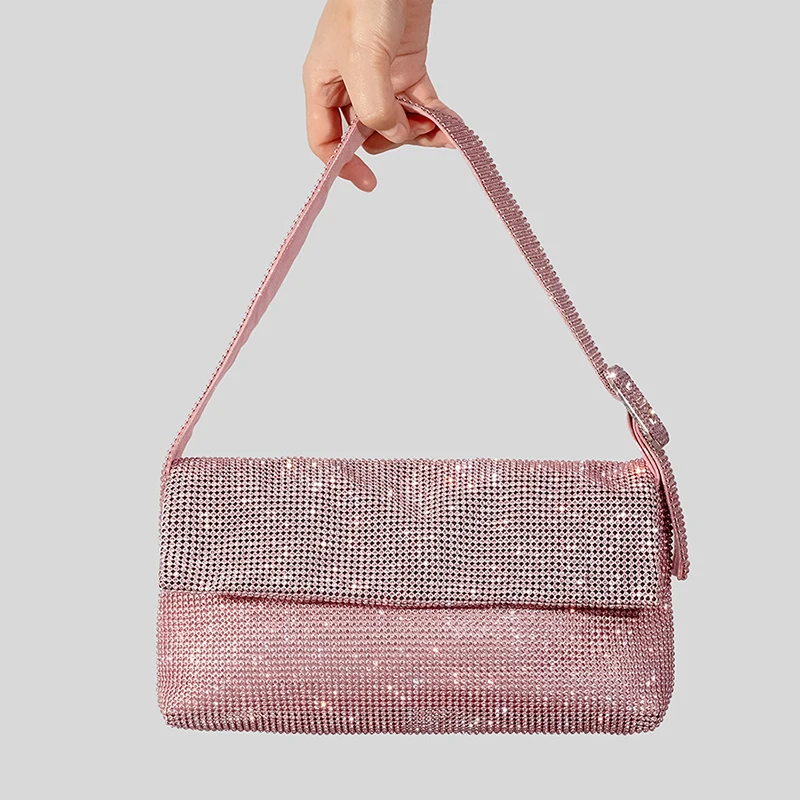 

Purses For Women Designer Luxury Bag Bling Rhinestone Dinner Package Square 2023 Fashion High Quality Shoulder Underarm Handbag