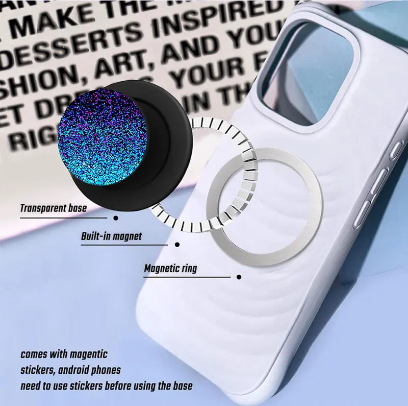 Фото Магнитный держатель для телефона Popped Magnetic Phone Socket для MagSafe, совместимый с iPhone 17, 16, 15, 14 Pro Max Plus - синий №5