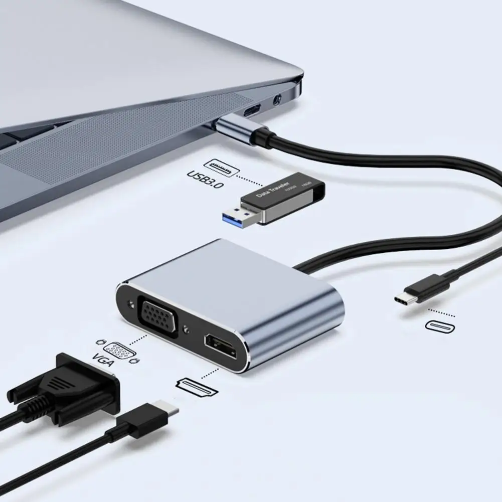 

Полезная Высокоскоростная передача 5 Гбит/с Type-C на USB HDMI-совместимый PD VGA 4K компьютерный разветвитель компьютерные аксессуары
