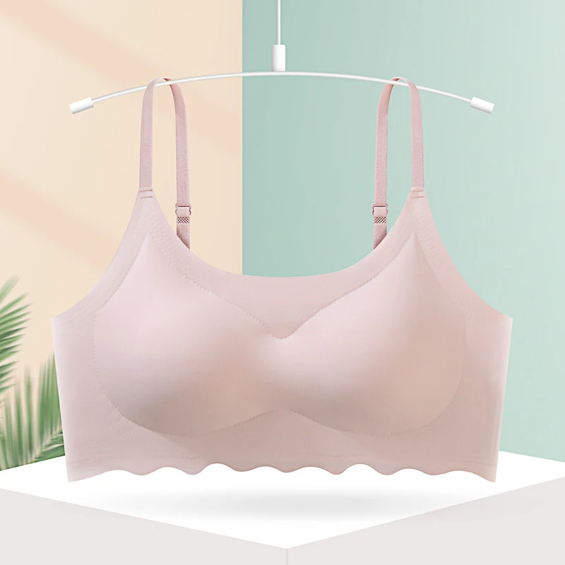 

Woman Top Bra Sexy Push Up Bra Seamless Ice Silk Underwear Women Unwired Ring Sleep Lingerie Fitness Sports Bralette Invisible