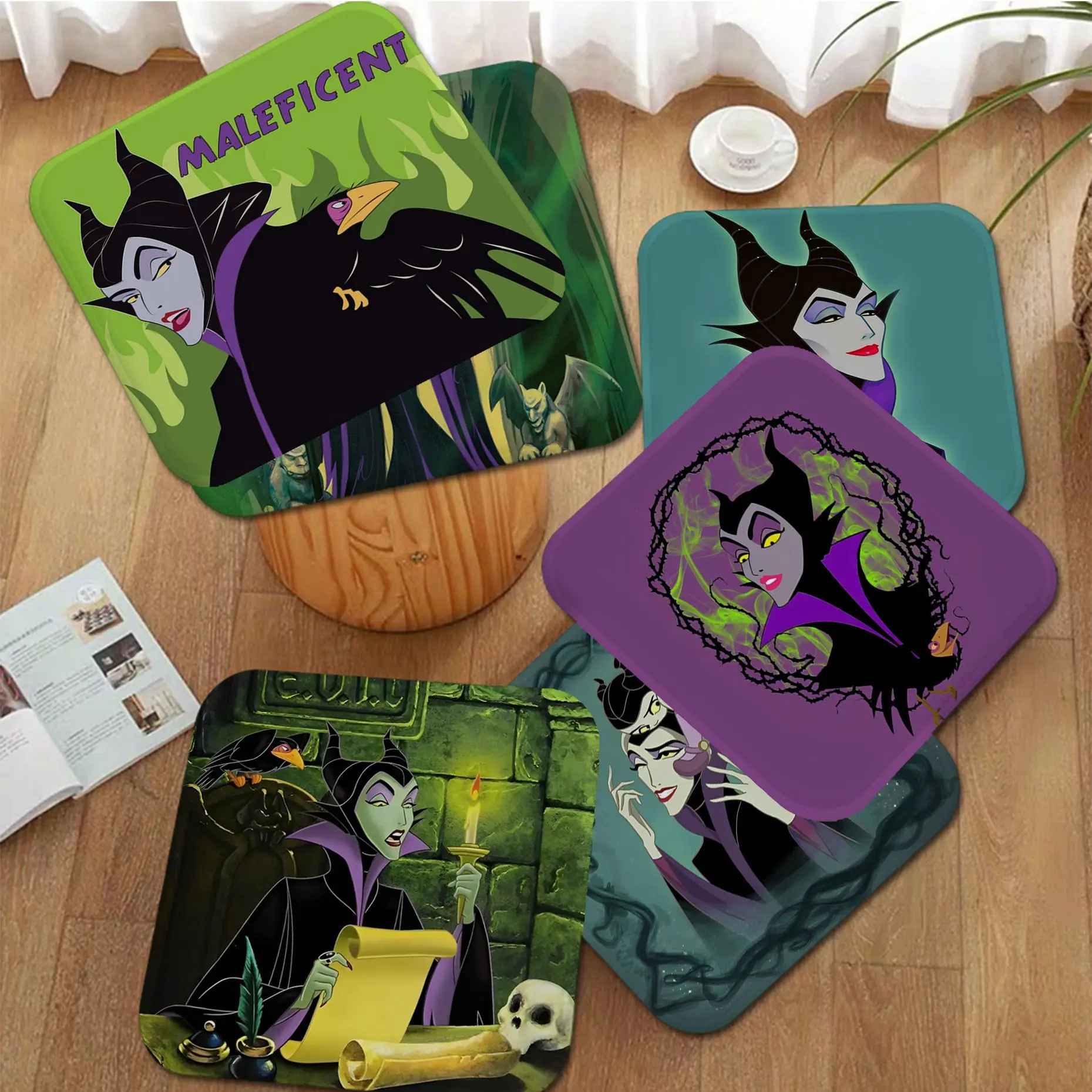 

Disney Maleficent Witch Simplicity Multi-Color Seat Pad Household Cushion Soft Plush Chair Mat Winter Office Bar Chair Cushions