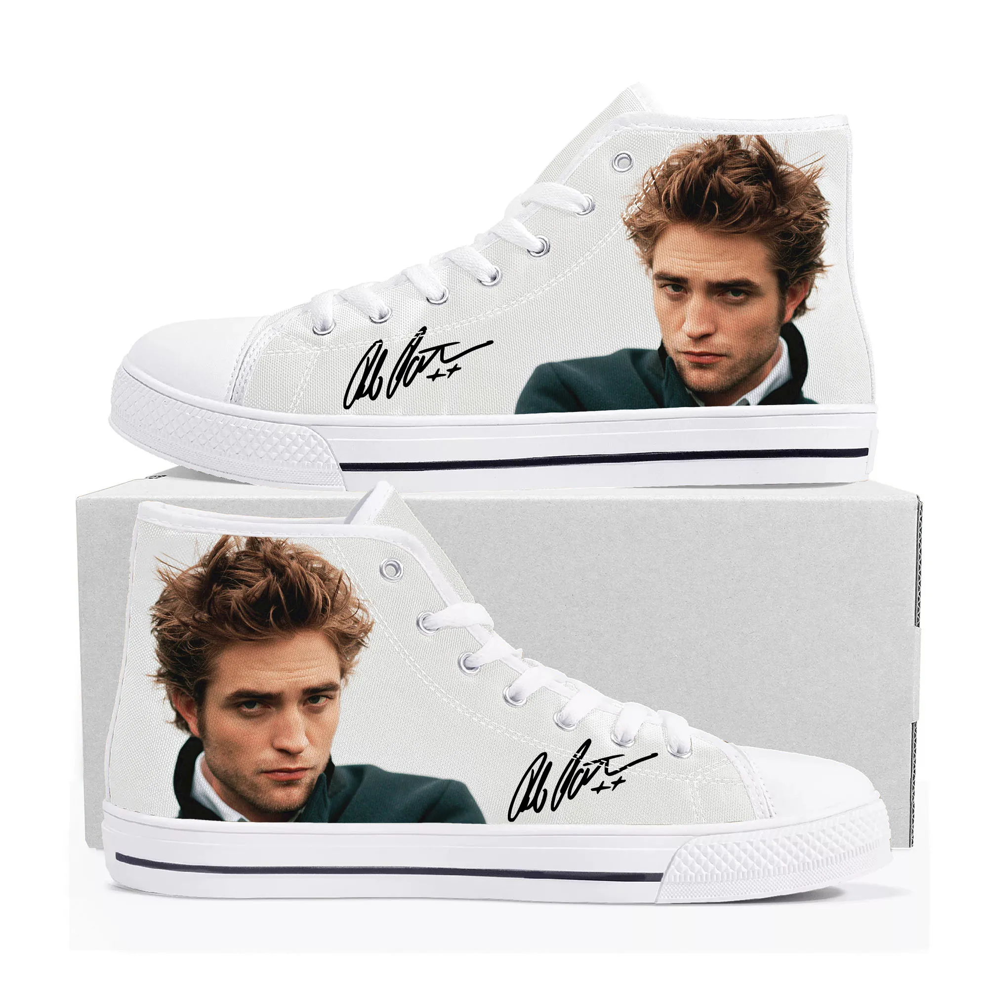 

Robert Pattinson High Top High Quality Sneakers Mens Womens Teenager Canvas Sneaker Casual Custom Made Shoes Customize DIY Shoe