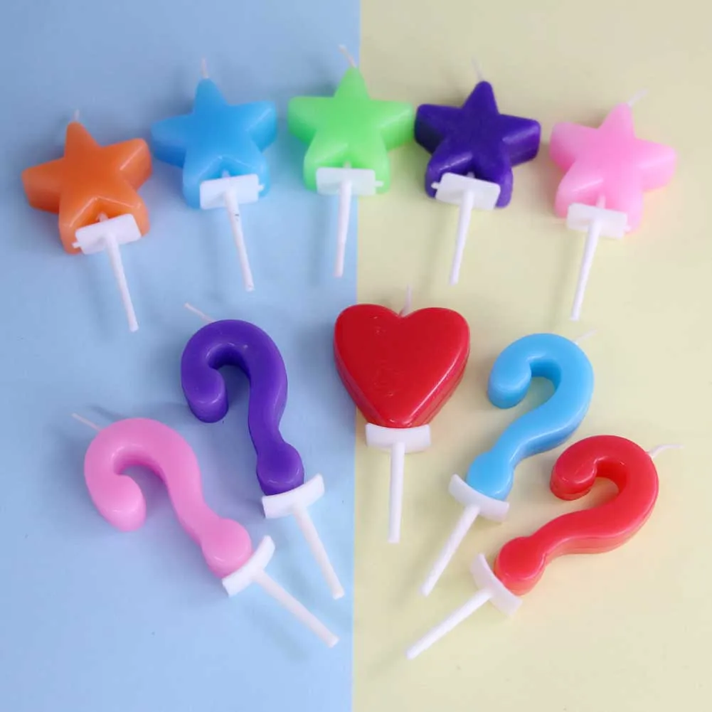 

1PC Creative Stars Love Question Mark Candle Wedding Birthday Party Candle Cake Topper Decoration Party Supplies Cake Decorating