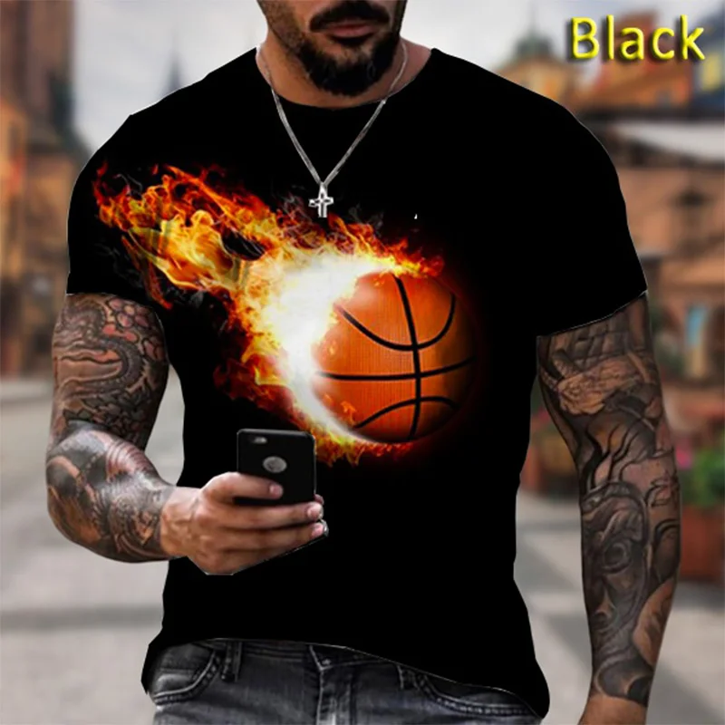 

Men Fashion Short Sleeve Basketball Club Shirts Oversized Hip Hop Funny Tee 3d Sports Basketball Printed T-shirt Casual Clothing