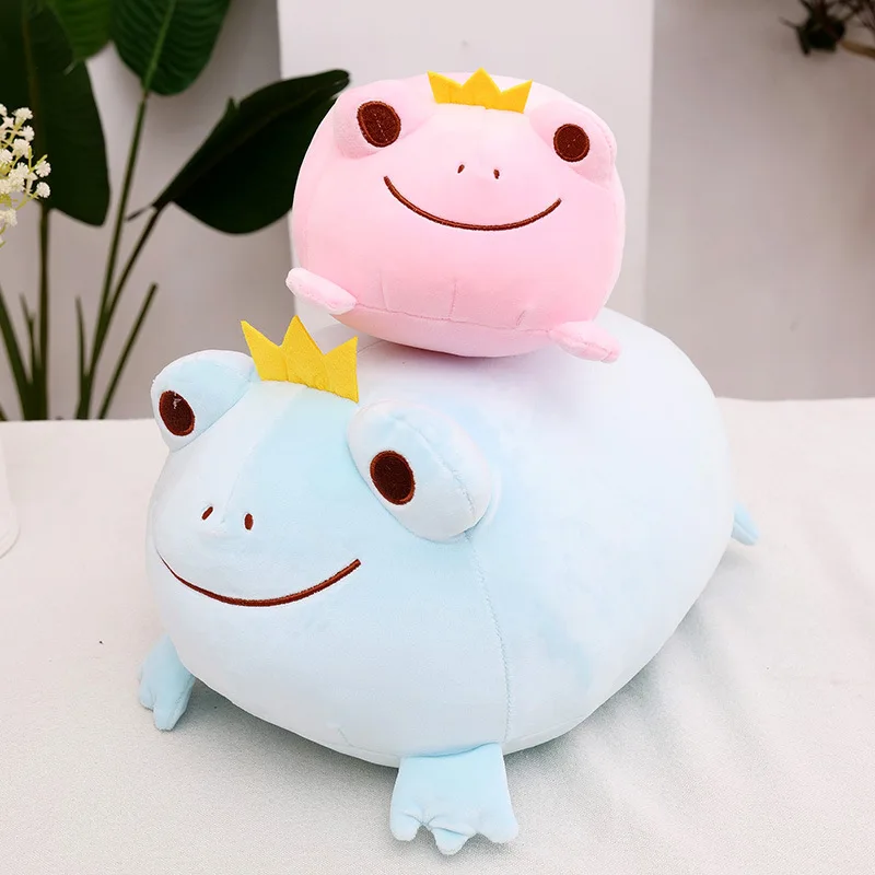 

Kawaii 25/35/40cm Cute Crown Frog Plush Pillow Stuffed Soft Down Cotton Toys Kawaii Smile Frog Dolls for Children Birthday Gift