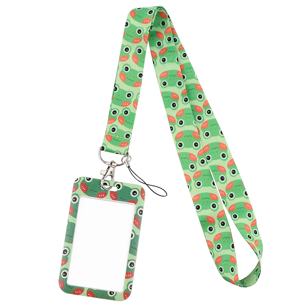 LB3021 милые лягушки зеленые животные ремешки на шею для ключей ID карта спортзала
