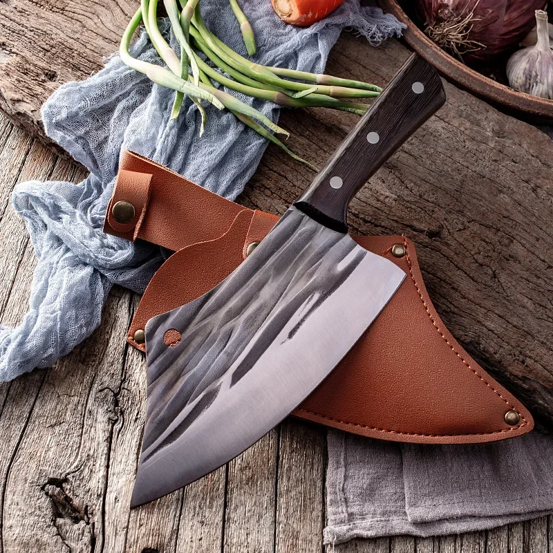 Столовые приборы Нож мясника шеф-повара Ручные кованые кухонные ножи Ножи для