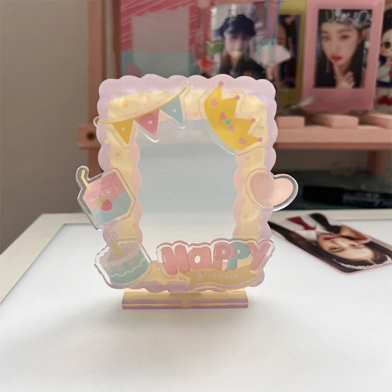 

Card Display Stand Photo Holder Card Sleeve Transparent Acrylic Picture Photo Frame 3inch Photo Protection Desktop Decor