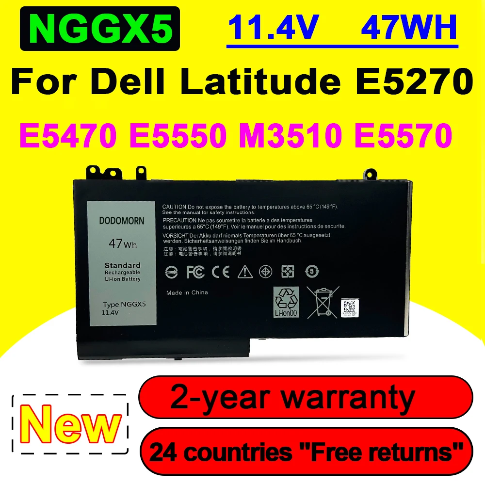 Новый аккумулятор для ноутбука NGGX5 для Dell Latitude E5270 E5470 M3510 E5570 JY8D6 E5550 954DF 0JY8D6 11,4 в 47 Вт/ч