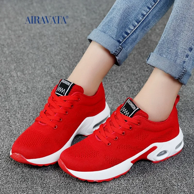 Sneakers Women's Mesh Breathable Running Shoes Air Cushion Lightweight Soft Casual Shoes