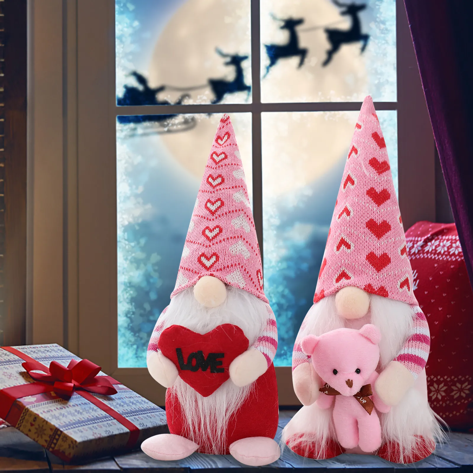 

Day Valentine's Day Mr. Decorations Valentine's Gifts Handmade Dolls Valentine's Plush Mrs. Decorations Cheerful Toy Fawn Toy