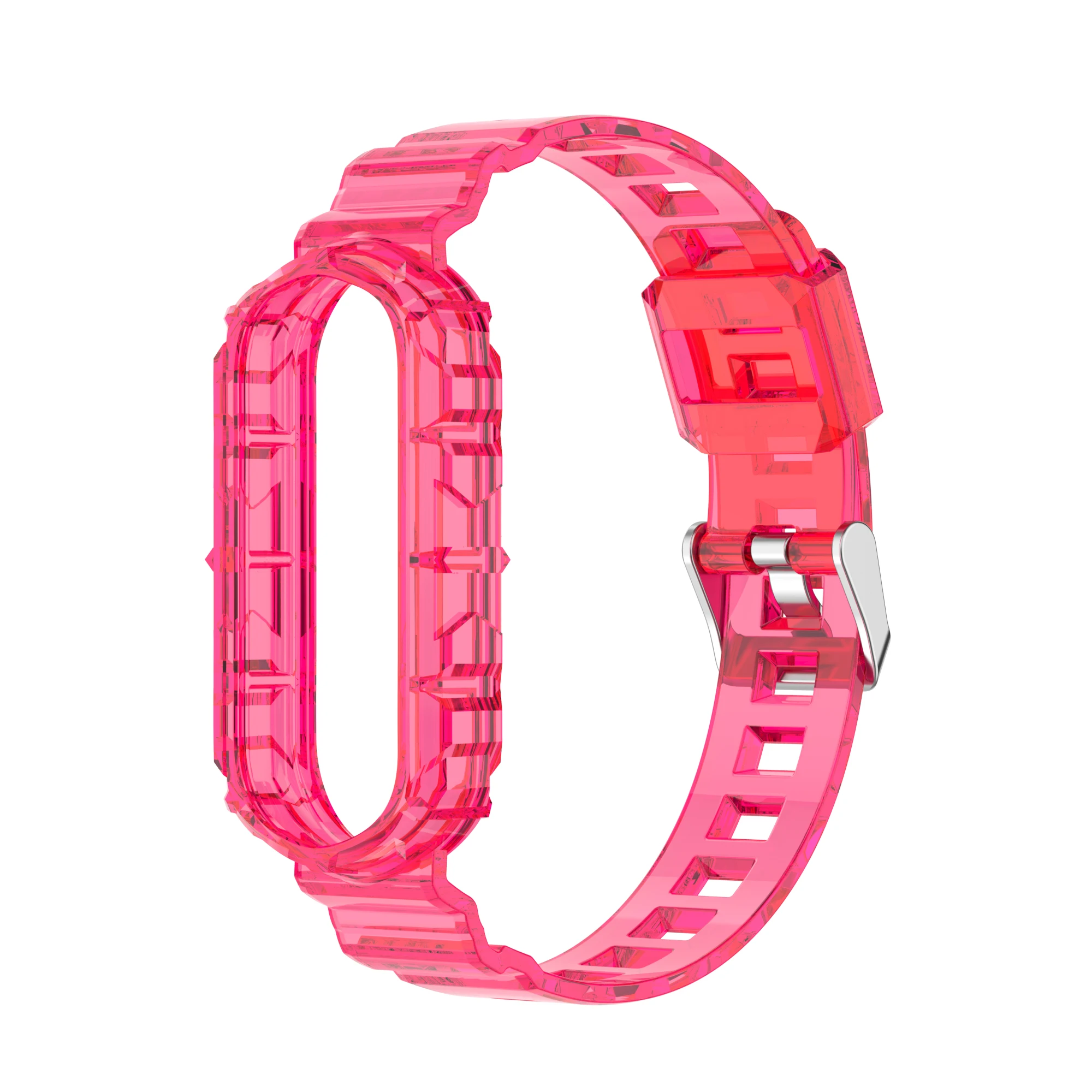 10Pcs/Pack,TPU Transparent watch band Silicone Wrist For xiaomi band 7,band 6,band 5,replacement strap for xiaomi band7/6/5