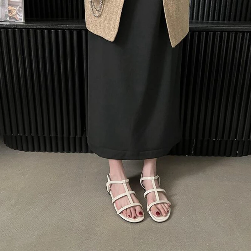 Новинка 2023 женские сандалии-гладиаторы дизайнерская обувь на низком каблуке