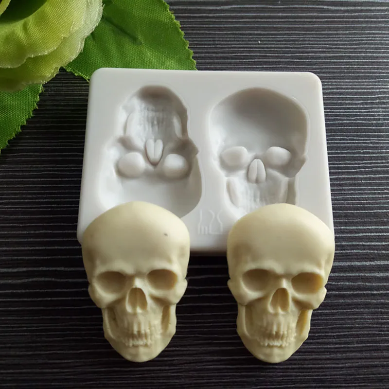 

Силиконовые 3D формы в виде головы скелета, черепа, «сделай сам», формы для шоколадных конфет, украшение для торта, форма для украшения кондит...