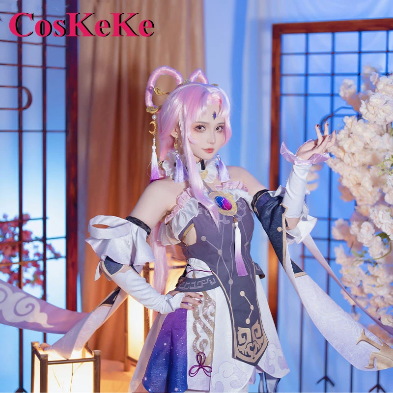 

CosKeKe Fu Xuan Cosplay Anime Game Honkai: Star Rail Costume Elegant Sweet Formal Dress Women Halloween Party Role Play Clothing