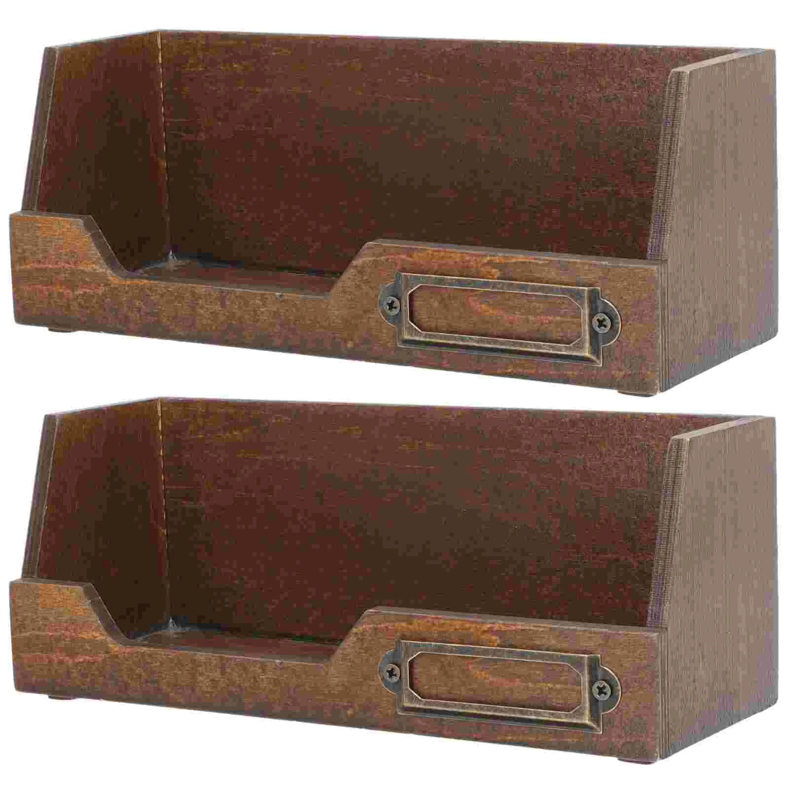 

2 Pcs Tape Storage Box Wooden Container Sundries Adhesive Basswood Jewelry Holder Case Organizer Home Supply Organizers