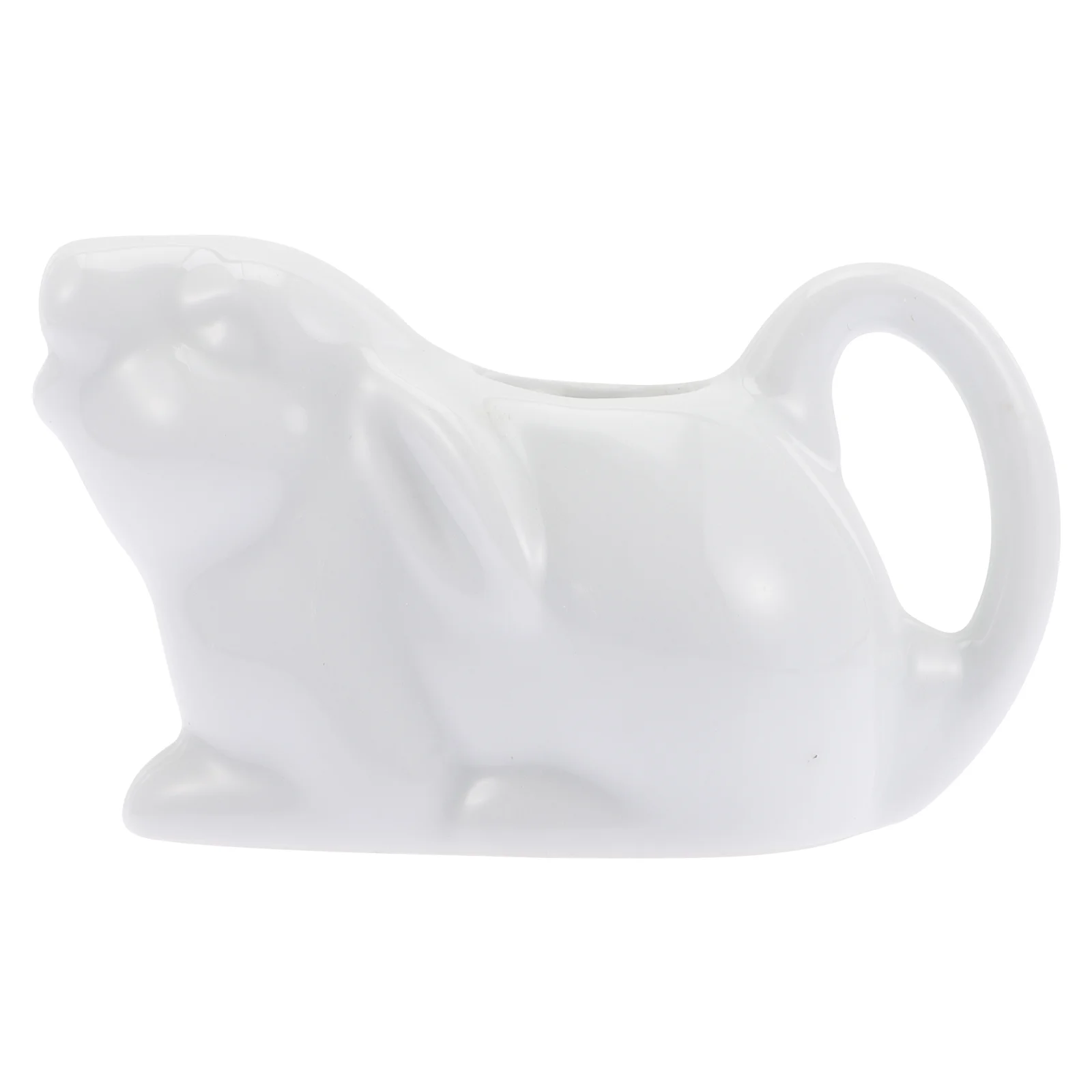 

Creamer Pitcherhandle Small Mini Ceramicrabbit Syrup White Coffee Jug Dispenser