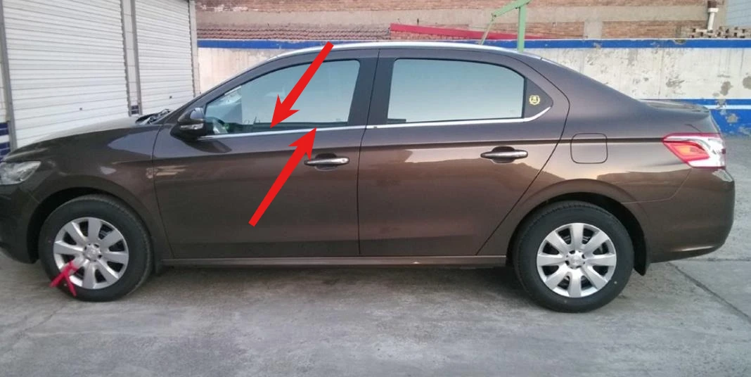 1 шт. внешняя хромированная резина для оконного стекла для Citroen Elysee 2014-2016, защитная полоса для Peugeot 301 2013-2017 9B05767980