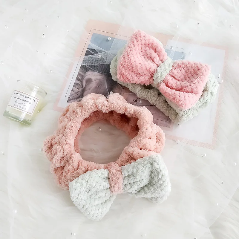 Cute Plush Head Bandwidth Elastic Women's Wash Headwear