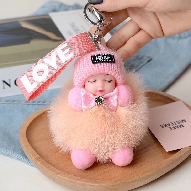 Натуральный лисьий мех брелок Doun Online Influencer спальная кукла кошелек аксессуары