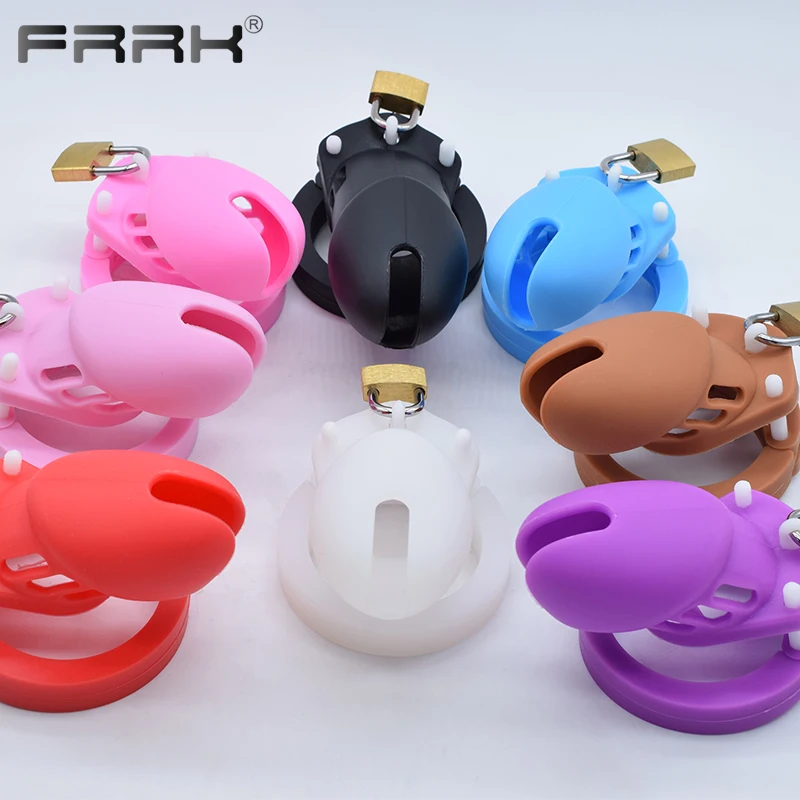 

FRRK Soft Silicone Chastity Cage for Men 5 CB Penis Cock Rings Adults 18 Sex Toys Glans Device Gay Masturbators Sexual Shop 18+