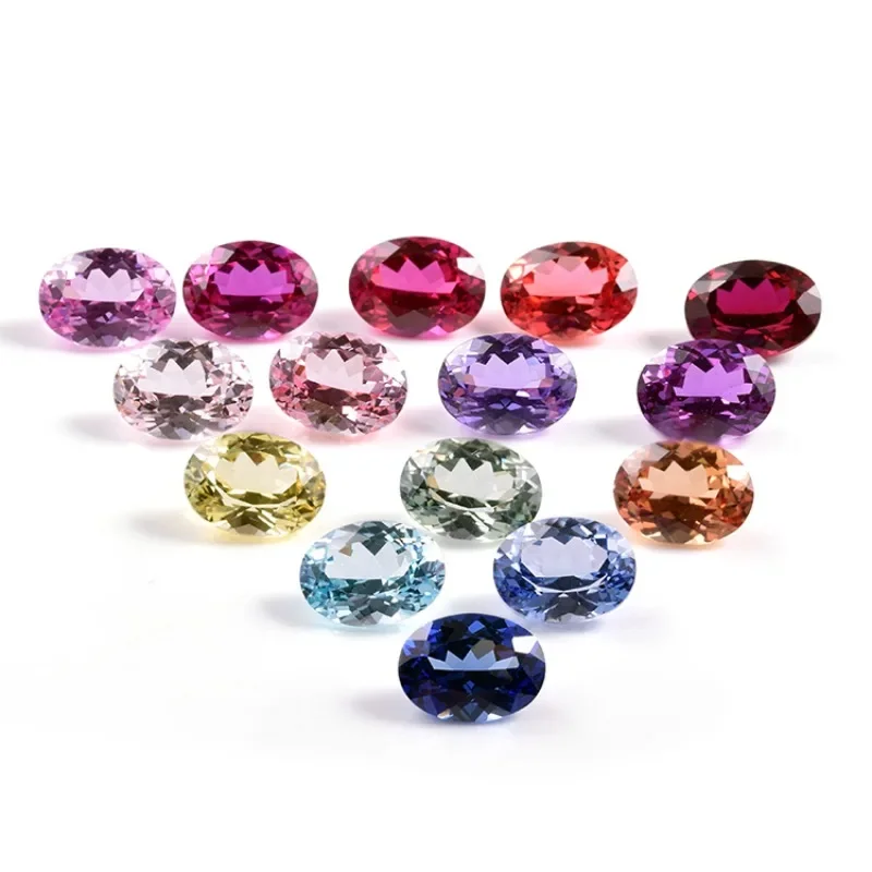 

Moissanite Lab Grown Diamond Colored Oval Cut Moissanite Stone GRA Certificate Jewelry Material for Pendant Earrings Bracelet