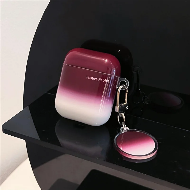 

Wine Red English Stain For Apple AirPods 1 2 pro Bluetooth Headphone Cover 3rd Generation Silicone Soft Cover Protective Case