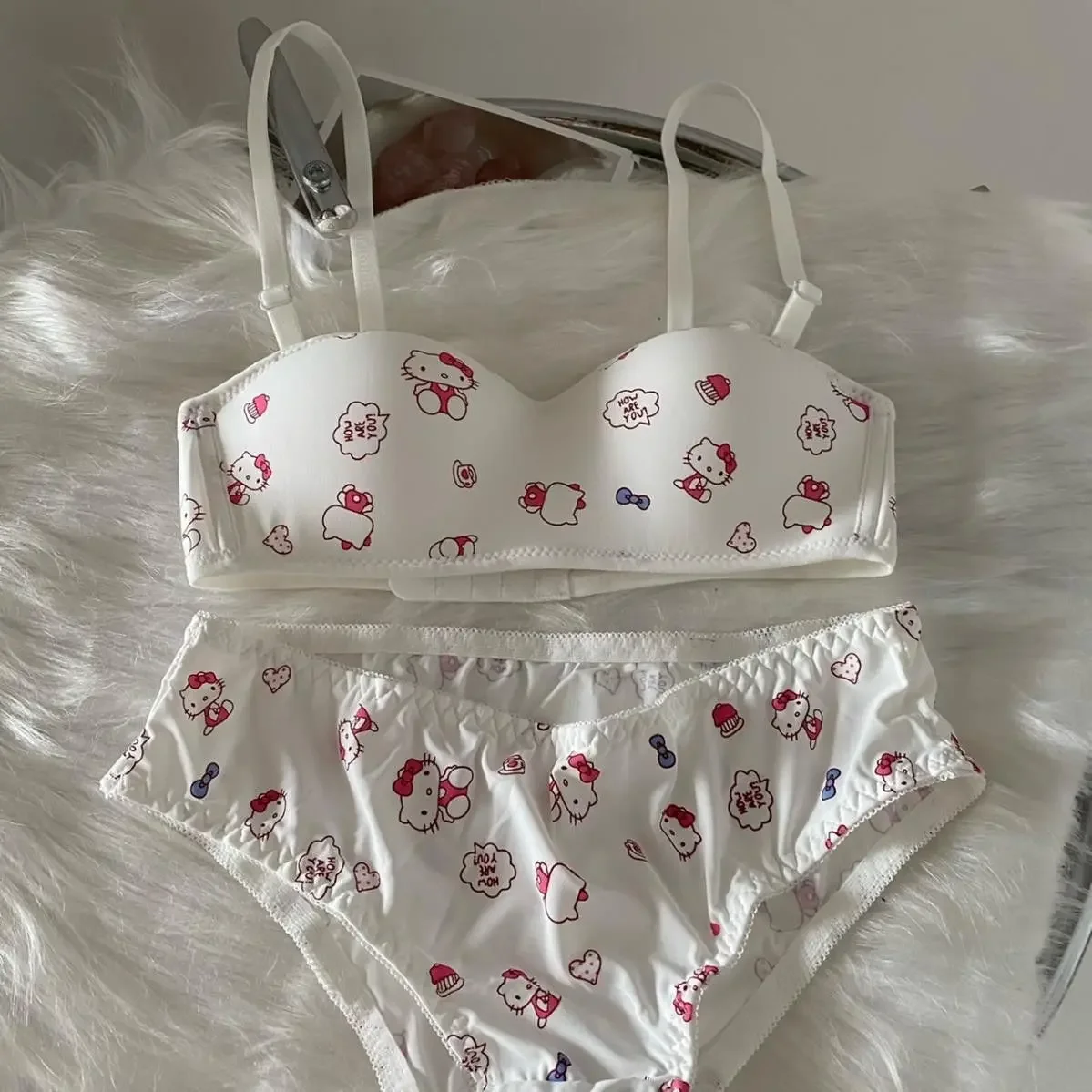 Sanrios Hellokittys мультяшное французское нескользящее нижнее белье для женщин аниме