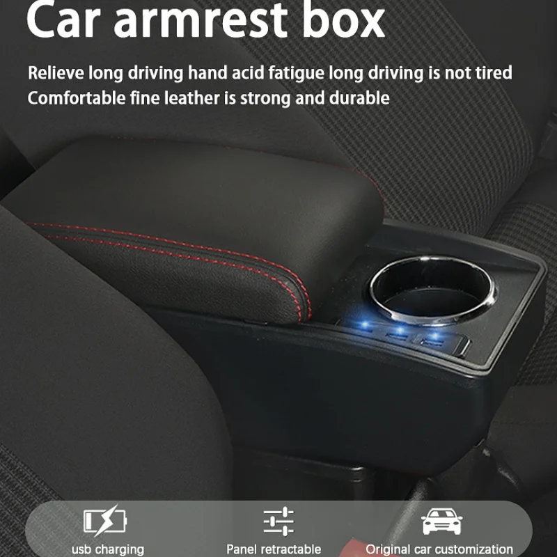 Фото Подлокотник для автомобиля Hyundai Accent Tagaz с быстрой зарядкой, подстаканником и центральным отсеком для хранения, аксессуар для стайлинга и декора автомобиля №3