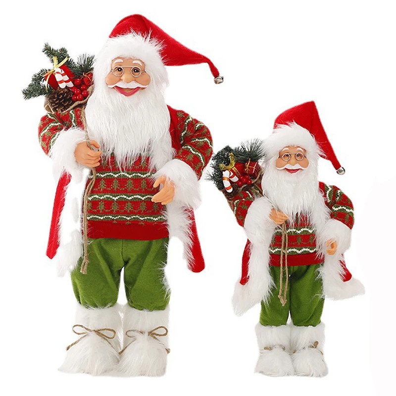 

2023 New Year Christmas Tree Ornaments 45cm Big Standing Santa Claus Figurine Gift Decoration for Home Decor Accessories Navidad