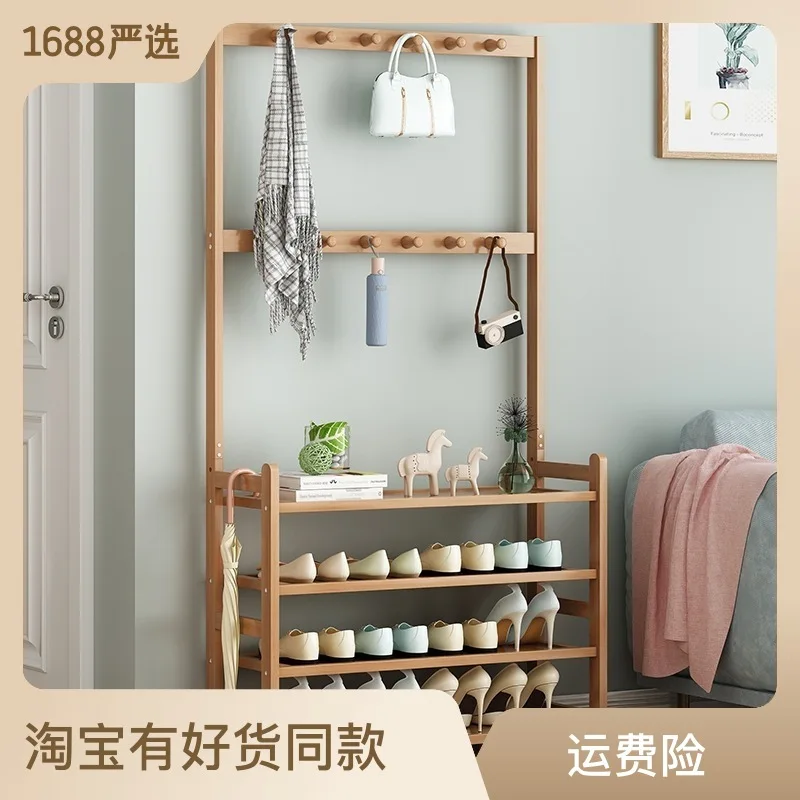 

Домашняя японская стойка для обуви, вешалка для пальто и шляп, одна простая дверь, полка для обуви, вешалка для хранения обуви, дверная полка
