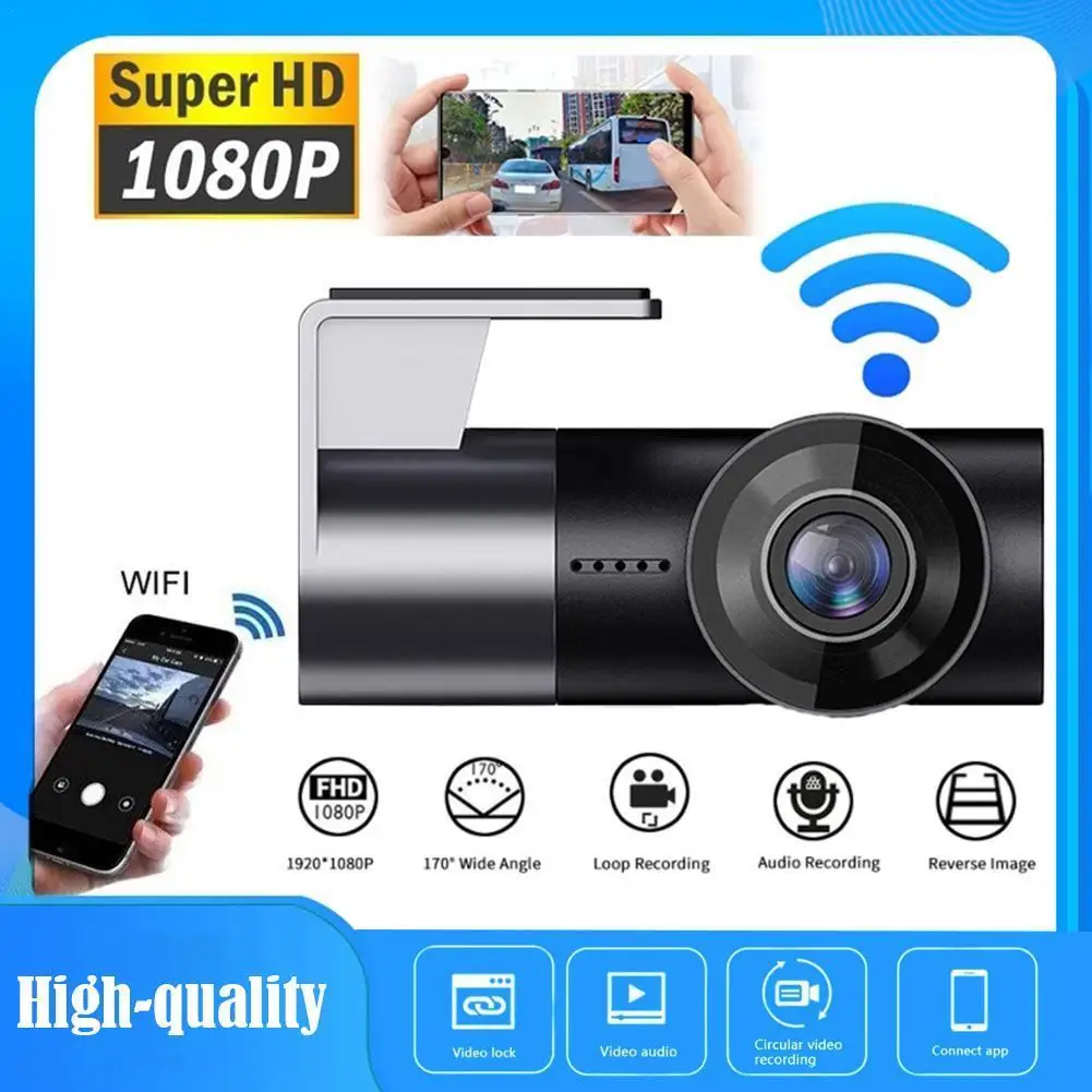 

1080P Full HD Video Recorder 170° Wide Angle Dash Cam 4K Loop Recording Car DVR Camera Night Vision Car Recorders WiFi Dashcam