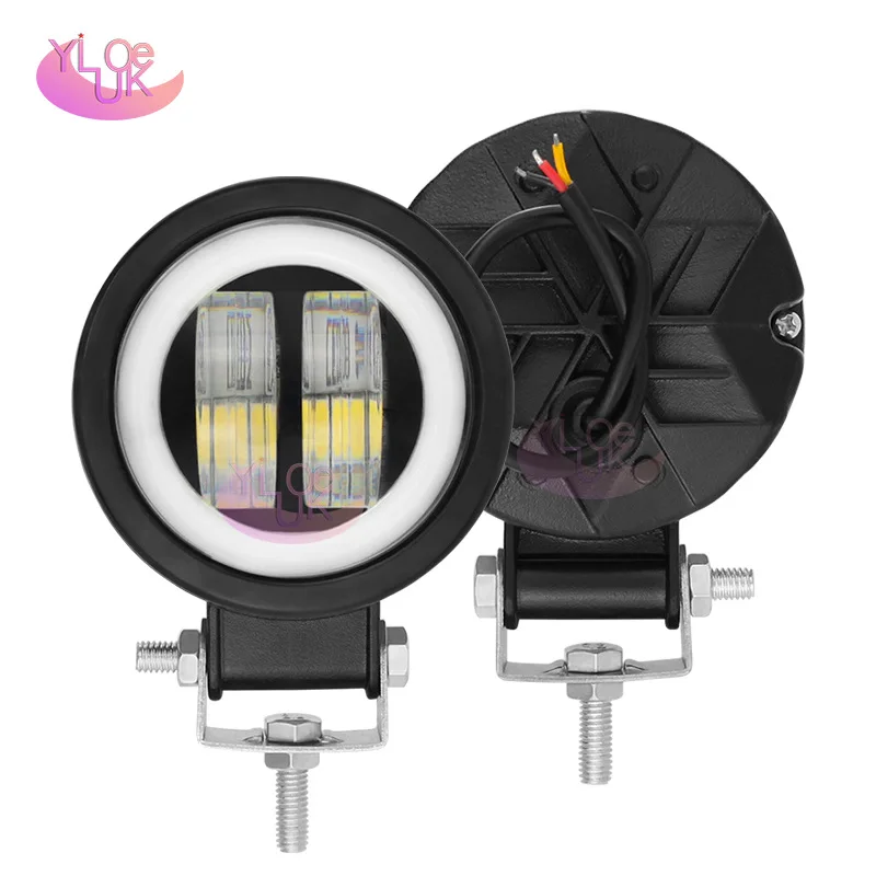 

Car headlights circular spotlights 3030 work lights 20W with aperture spotlights motorcycle off-road truck lights